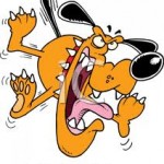 aggressive cartoon dog