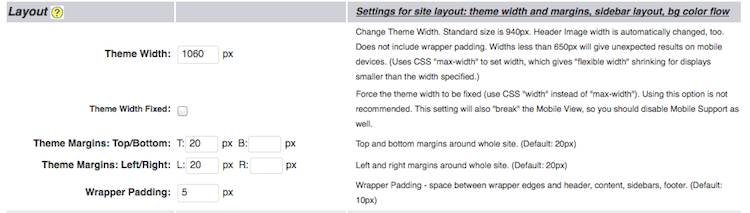 weaver layout settings