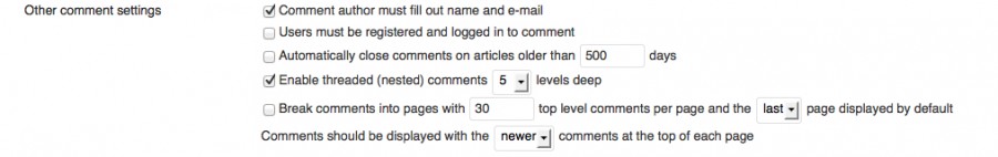 other comment settings