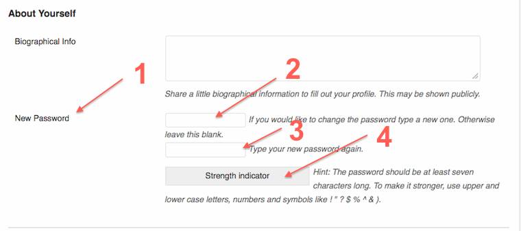 Profile change password